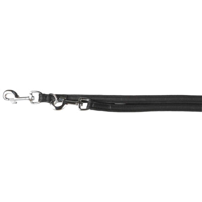 Trixie dog leash police line active comfort leather black