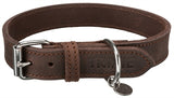 Trixie Collar chien rustique gras en cuir foncé marron foncé