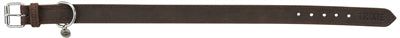 Trixie collar dog rustic fat leather dark brown