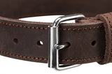 Trixie collar dog rustic fat leather dark brown