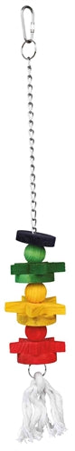 Trixie bird toys on chain with rope wood multi -colored