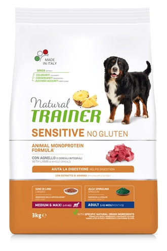 Natural Trainer Dog Adult Medium Maxi Sensitive Lamb Gluten -free