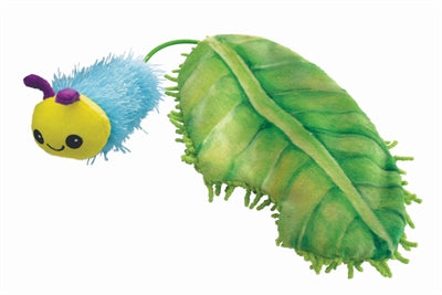 Kong Flingaroo caterpillar with leaf with catnip