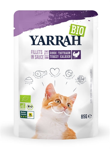 Yarrah Katze Bio -Filets mit Truthahn in Sauce