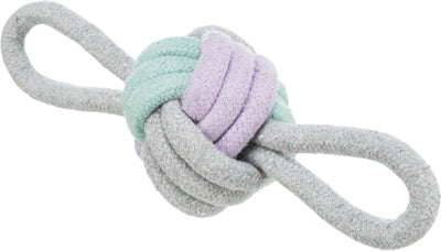 Trixie Junior button ball with 2 hand loops rope