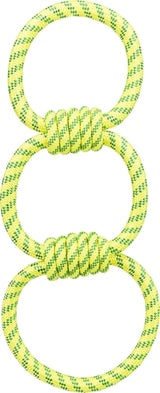 Trixie Aquatoy Rope Pull Toy Rings Green Giallo in poliestere