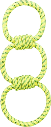 Trixie Aquatoy Rope Pull Toy Rings Polyester Yellow Green