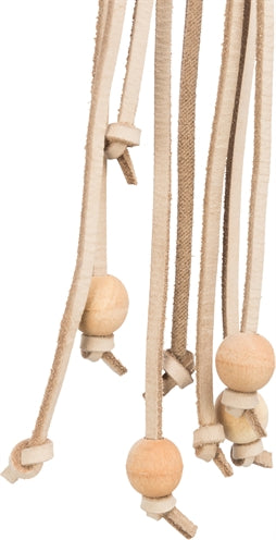 Trixie Toy Laces Leather With Wooden Beads Naturel