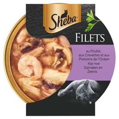 Sheba filets poulet crevettes océan poisson en sauce