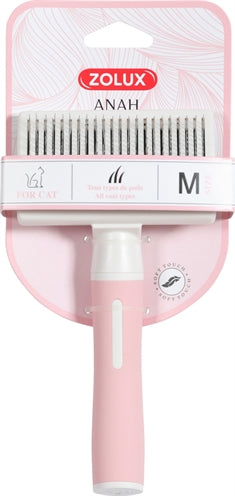 Zolux Anah Slicker Brush Retained Pink White