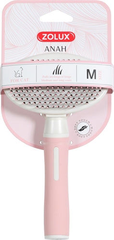 Zolux Anah Slicker Brush Soft pensjonert rosa hvit