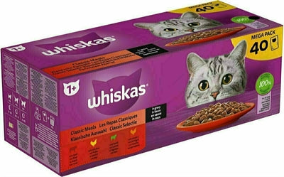 Whiskas večpack torbica za selekcijsko meso za odrasle v omaki