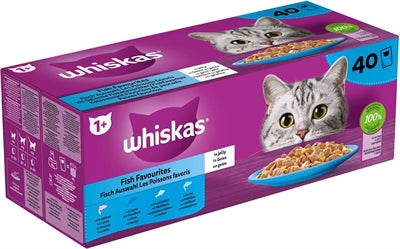 Whiskas multipack påse vuxen fiskval i gelei