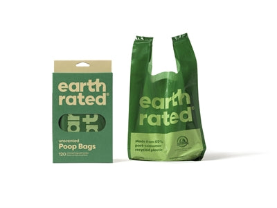 Earth Rated Poop bags with handles odorless recycled