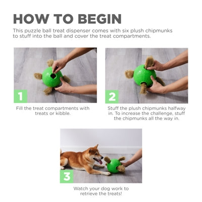 Outward Hound Hond Snuffle n 'behandelt Ball gréng