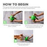 Outward Hound Hond Snuffle n 'behandelt Ball gréng