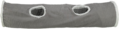 Trixie Cats Play Tunnel Harvey Velor Plush Gray