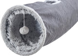 Trixie Cats joue au tunnel Harvey Velor Plush Grey