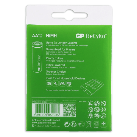 GP Oplaadbare AA-batterijen 2100mAh NiMH 4PK