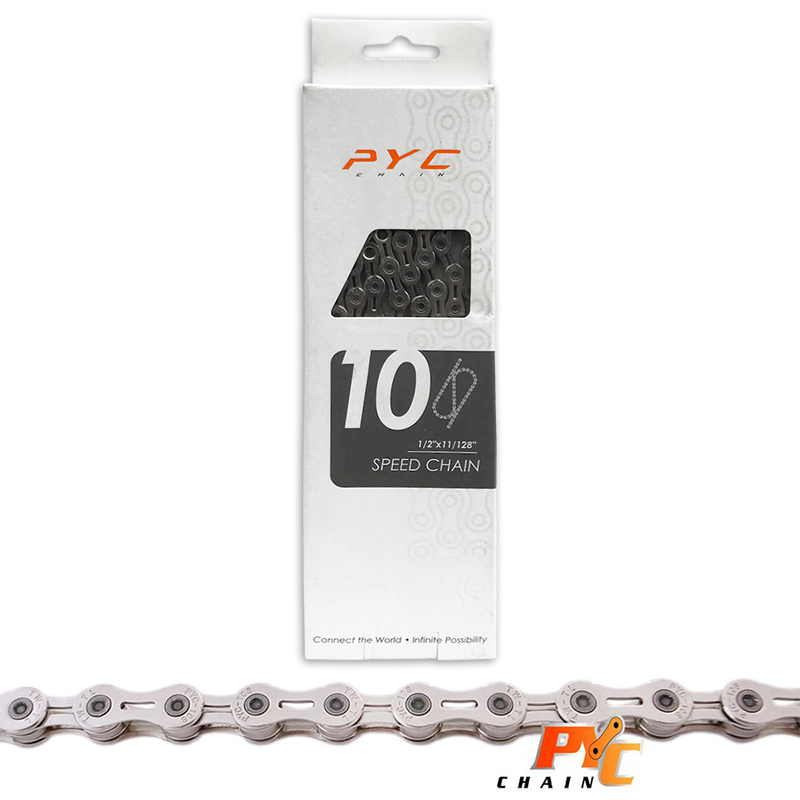 Premium PYC Rower Chain - Trwałe, lekkie, 10 -Speed, Shimano Campagnolo Sram, 116 linków