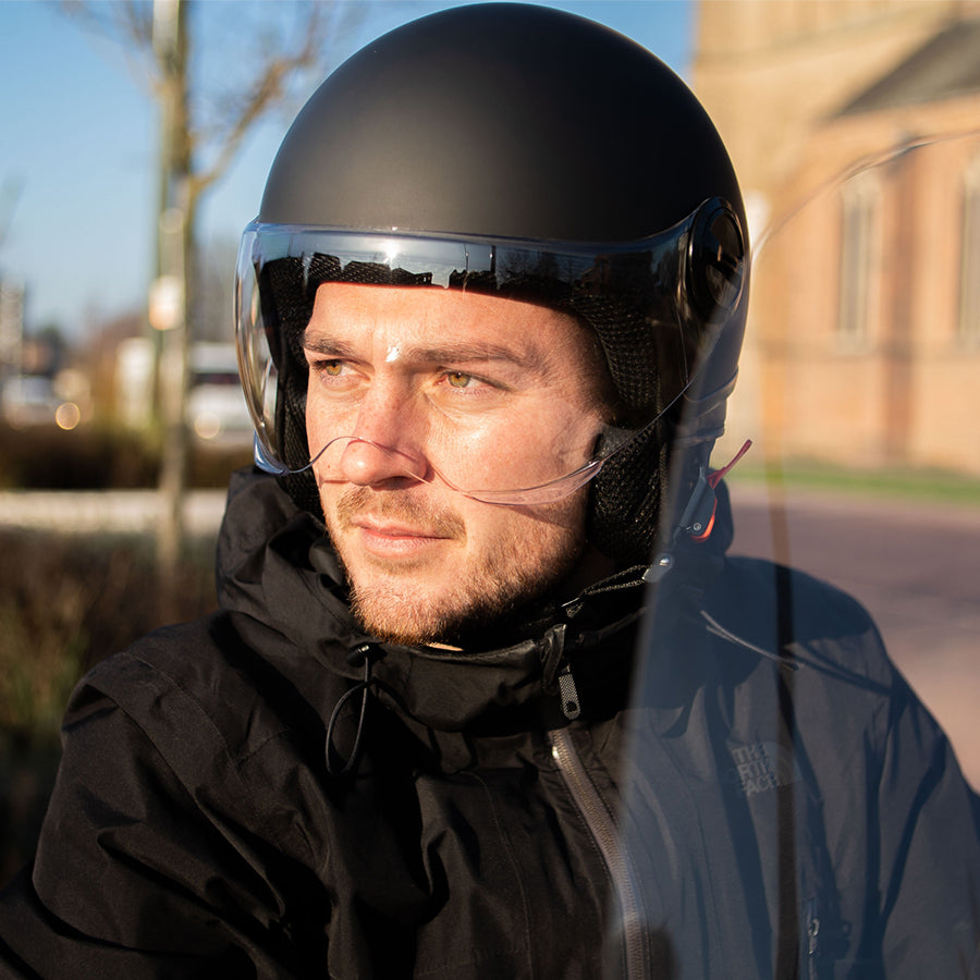 Pro-Tect Protect Urban Helmet XL för skoter och cykel ECE-kvalitet Mark Black