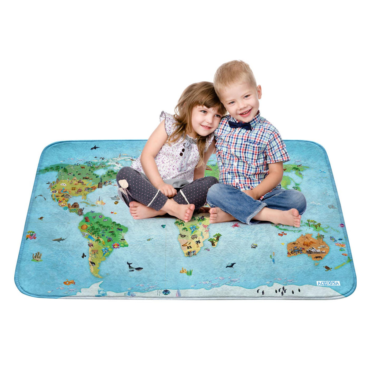 Achoka Play Rug vun der Welt, 100x150cm