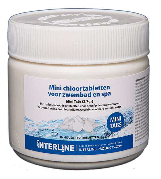 Interline -Chlor -Tabletten lange 90 Mini -Tabs 2,7 Gramm 180 Teile