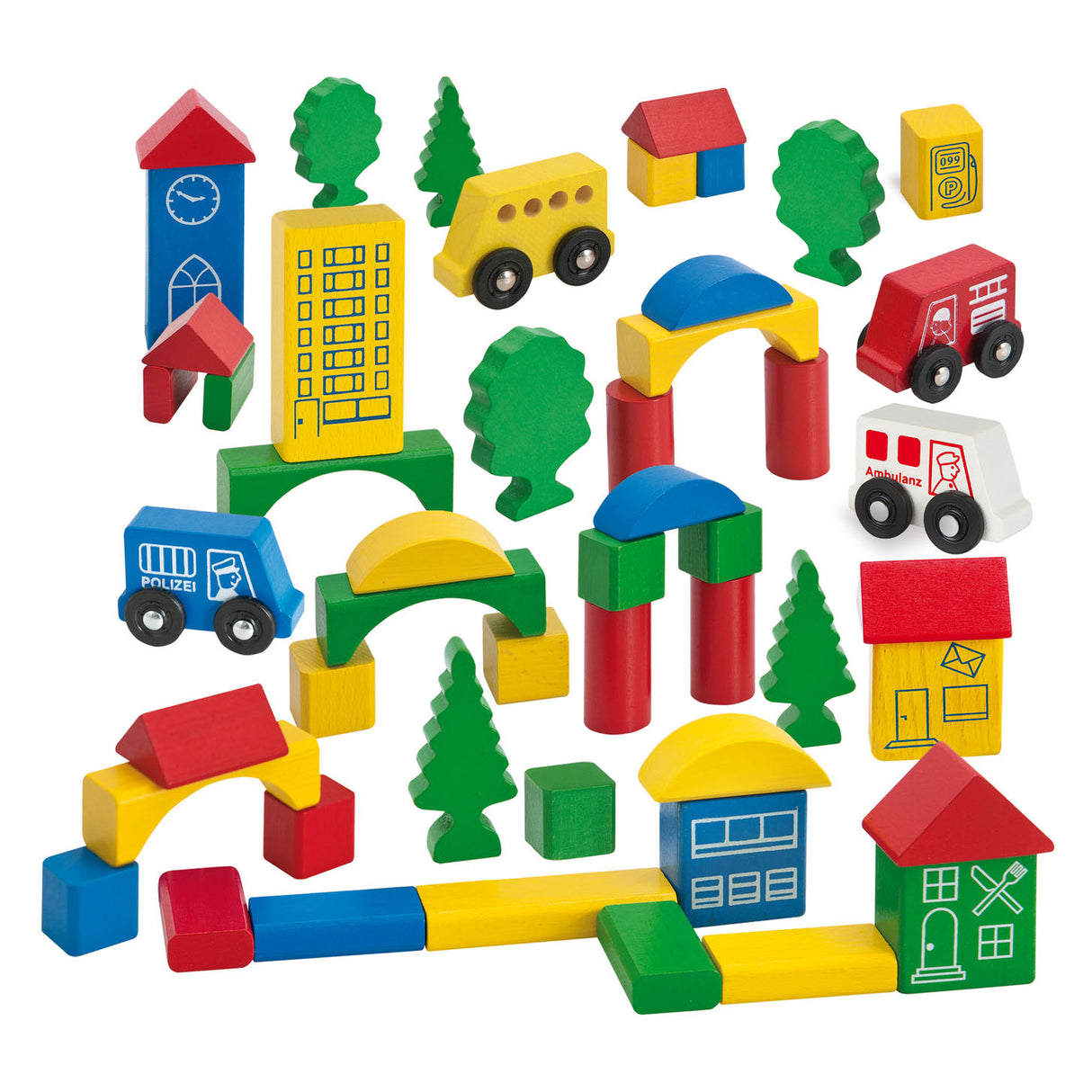 Eichhorn wooden blocks with vehicles, 50dlg.