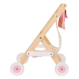 Classic World World Wooden Poppenbuggy White Pink