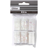 Creativ Company Glitter och paljetter White, 6x5gr