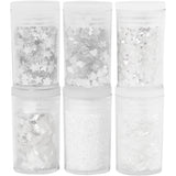 Creativ Company Glitter och paljetter White, 6x5gr