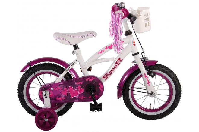 Volare Heart Cruiser Kinderbike - Mädchen - 12 Zoll - weißes Lila