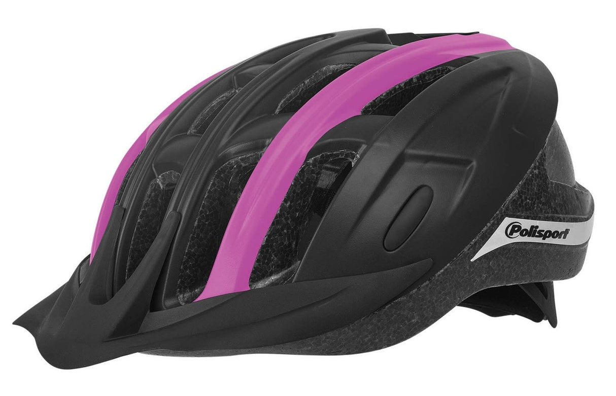 Pol Ride in fietshelm m 54-58cm zwart fuchsia