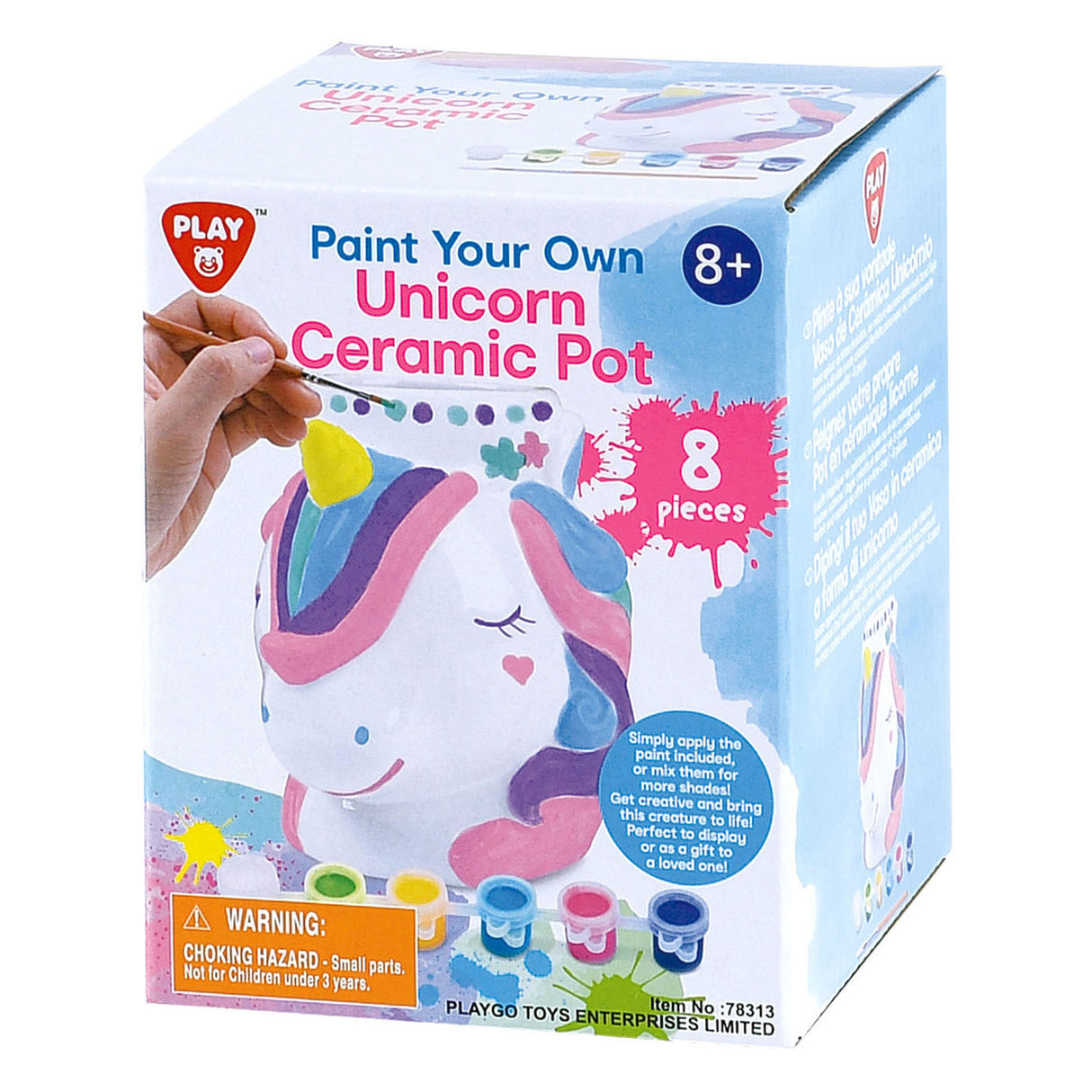 Jouez à peindre votre propre pot de licorne en céramique, 8dlg.