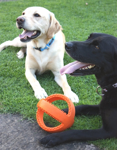 Happy Pet Grubber Interactive Football Orange