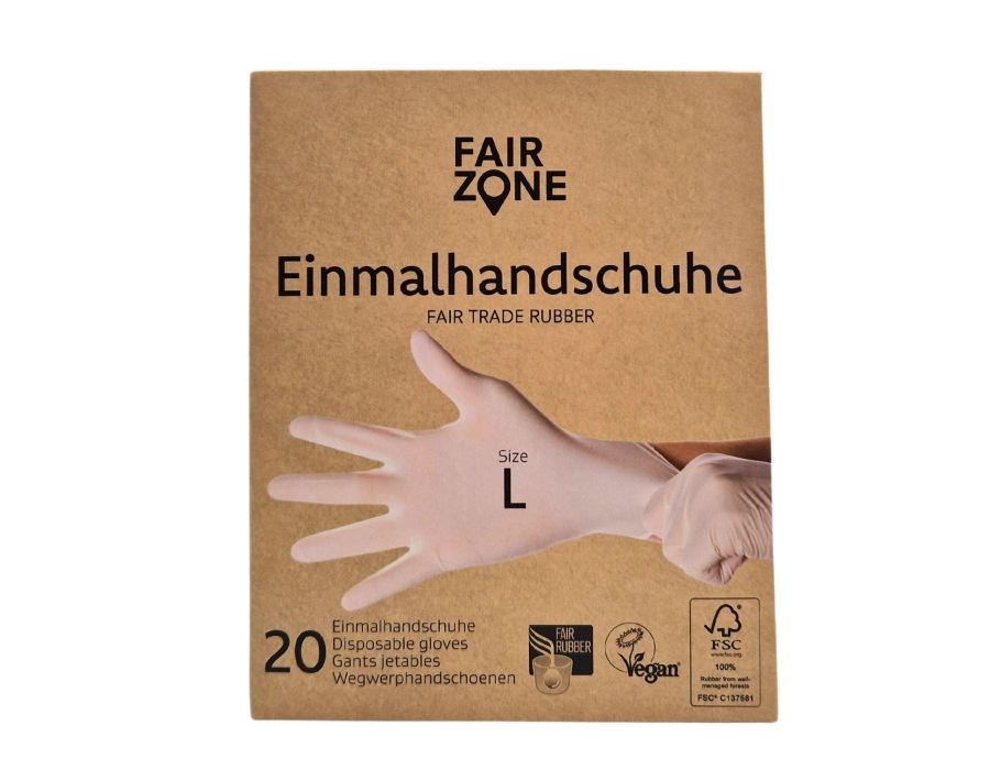 Fairzone Latex Einweghandschuhe Größe L 20 ST