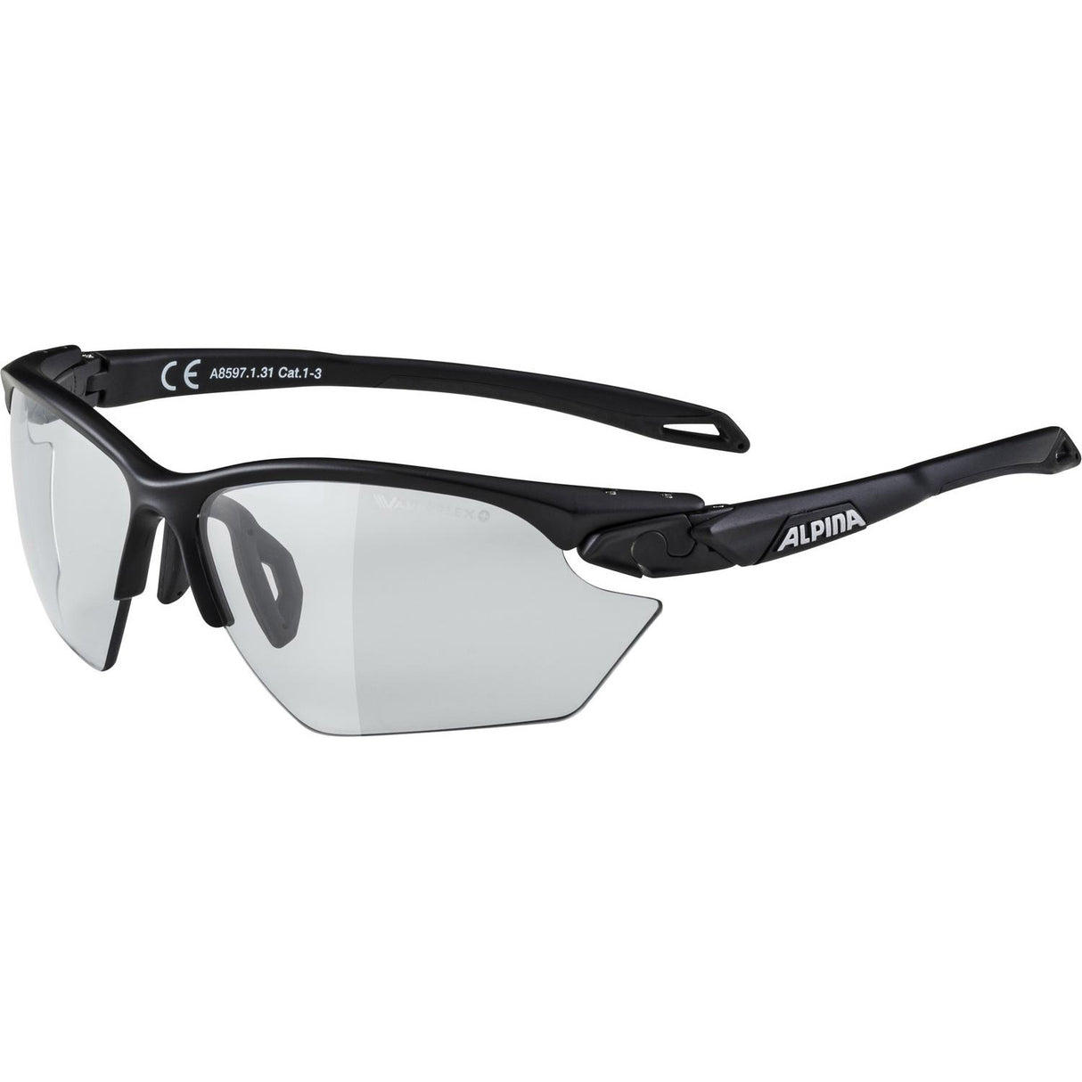 Lunettes de vêtements de sport olympiques se tordre cinq HR S VL + Black Matt Cat. 1-3