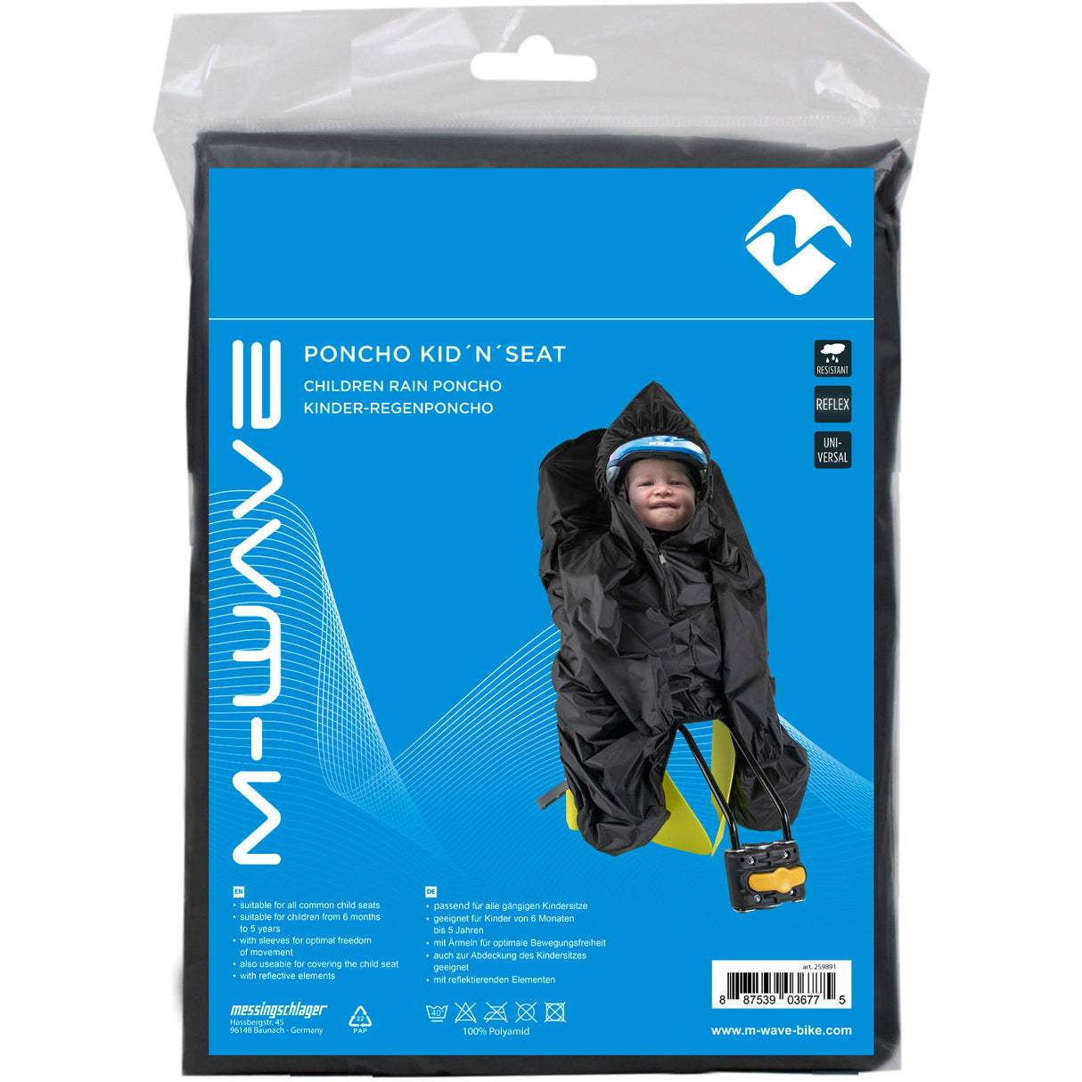 Mirage m-våg poncho kid`n´seat regn poncho