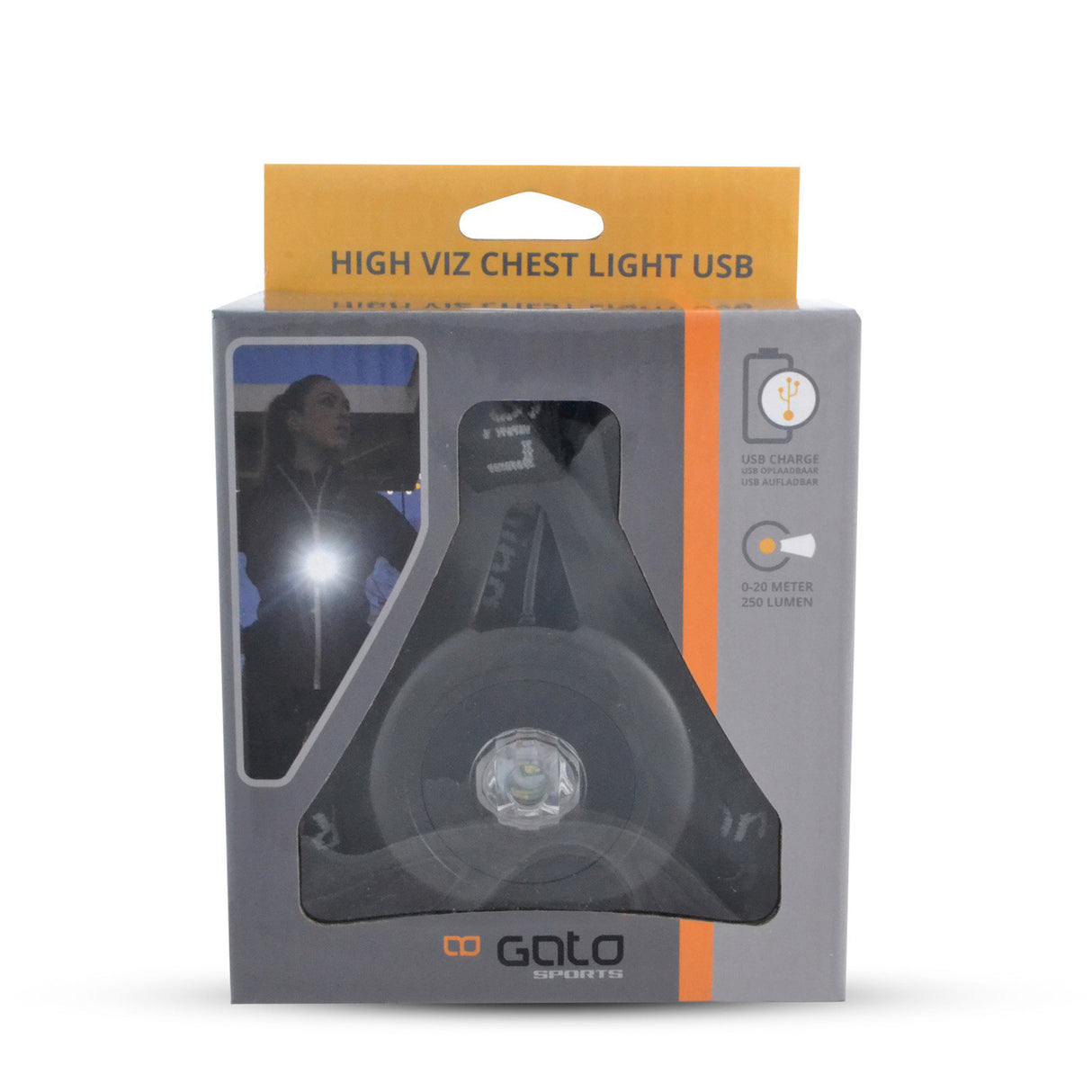 Outwet High-viz Chest Light USB Black One Størrelse