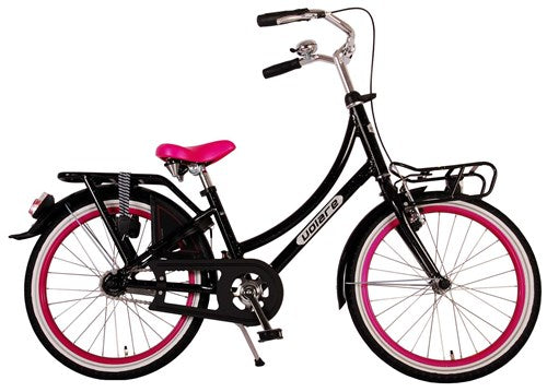 Volare 20 tommer cykel bedstemor transport glitter sort lyserød 22033