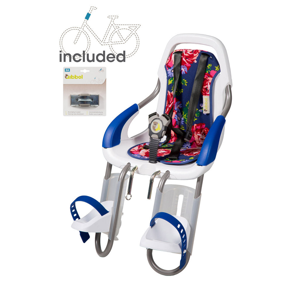 Qibbel Seat avant togo tige blanche Blossom Roses bleues