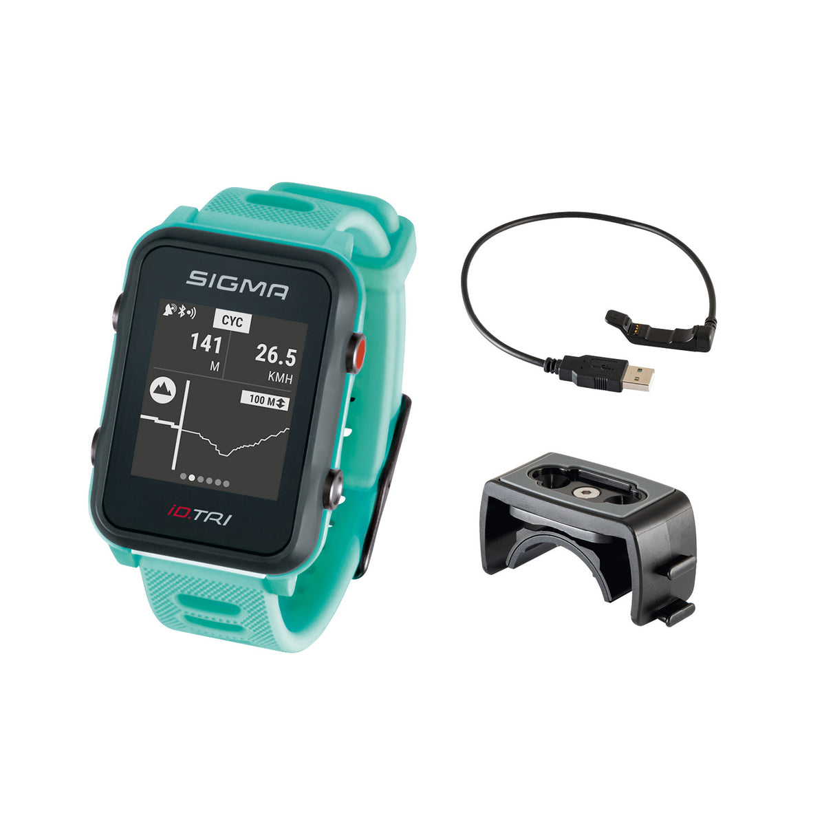 Sigma id.tri sportwatch neon menthe basic zs hartsl gps acti ant + ble