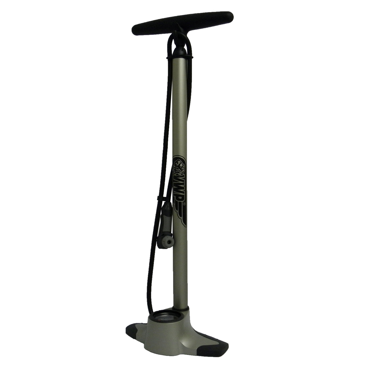 VWP floor pump with pressure meter steel GF-12 silver