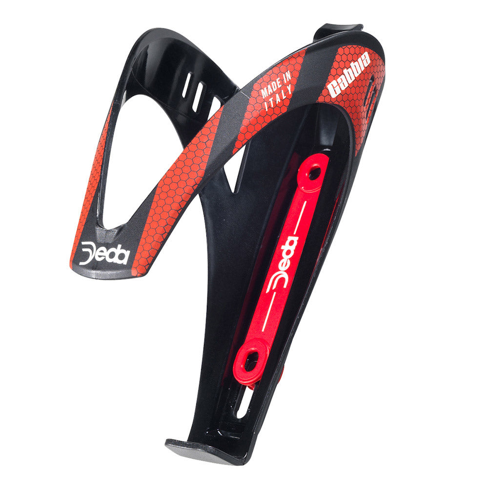 Deda Bidone Holder Gabbia Black avec imprimé rouge