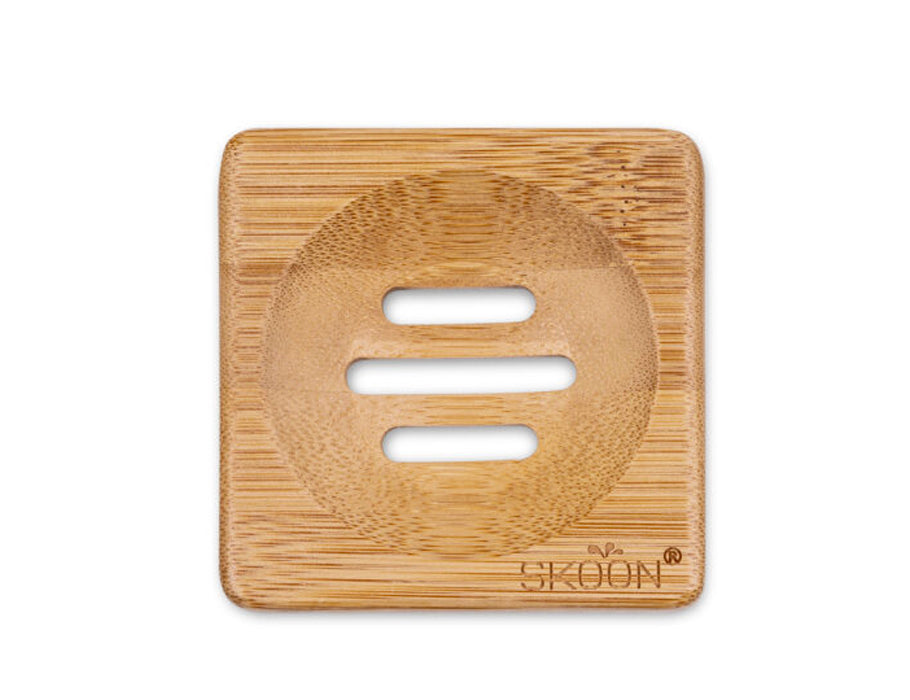 Skoon soap holder bamboo square