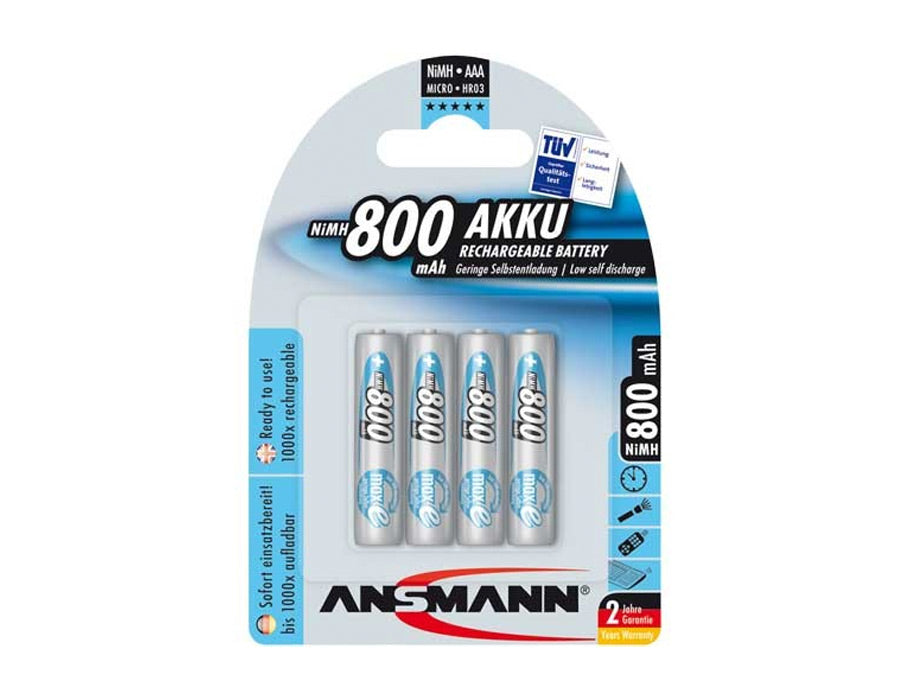 Ansmann batterier Nimh Battery Micro AAA 800 MAH 4 stykker