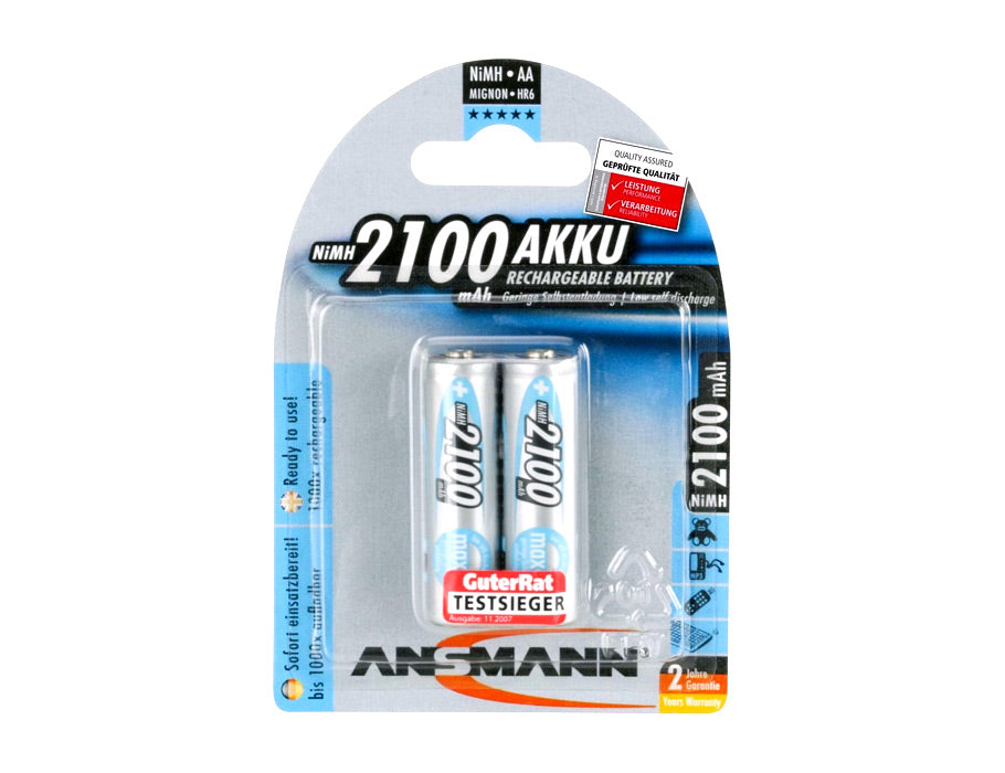 Anmann Batteries Nimh Battery Mignon AA 2100 mAh 2 stykker