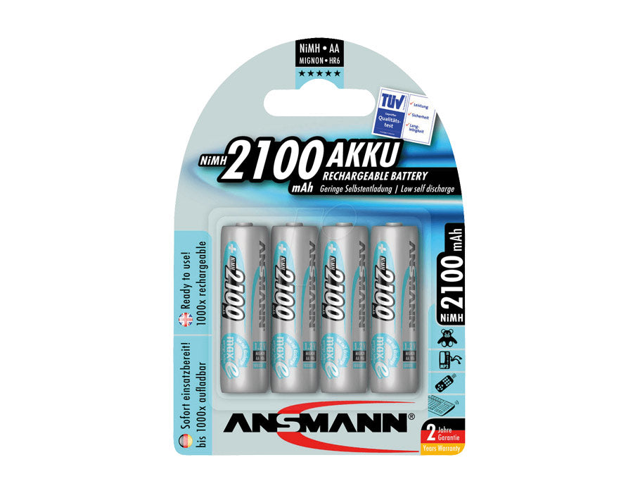 Batteries Ansmann Nimh Battery Mignon AA 2100 MAH 4 Pieces