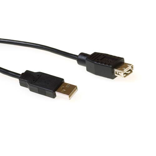 ACT USB 2.0 förlängningskabel USB en man USB en kvinna svart 1,8 m