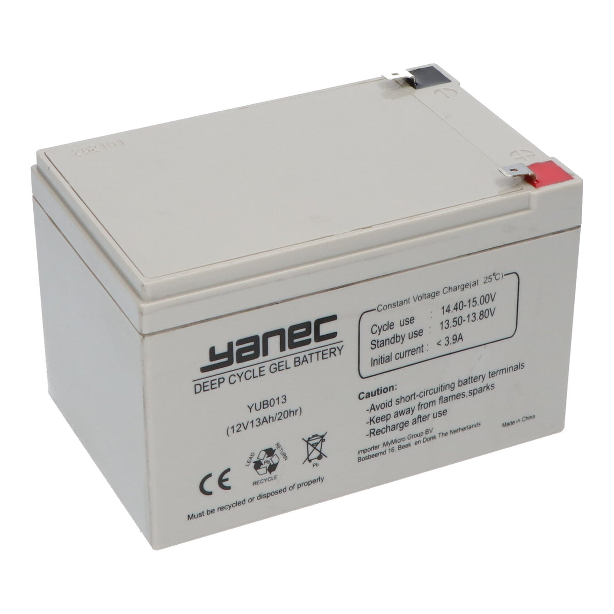 Yanec gelbatteri 12v 13ah